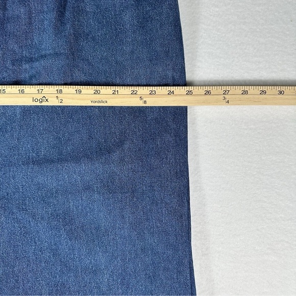 Carolina Blues Womens Maxi Skirt 20w Denim Romantic Floral Slit Pockets Plus Sz - Picture 6 of 12